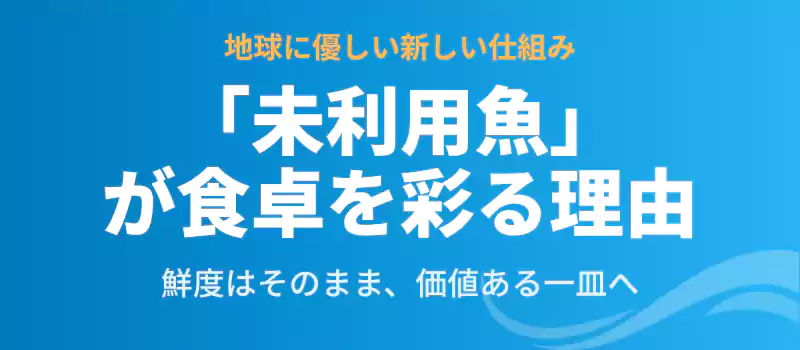 未利用魚を活用した持続可能な仕組みを解説するバナー。