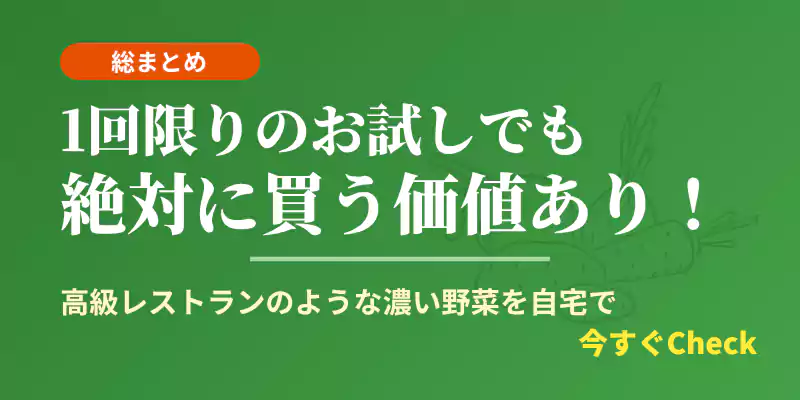 らでぃっしゅぼーやのお試しセットは1回限りの買い切りでも十分に価値があることをまとめたバナー