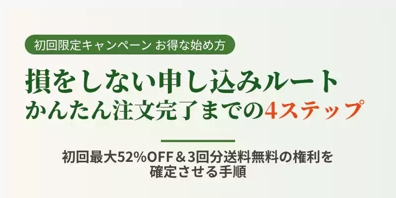 坂ノ途中の定期便を初回最大52%OFFプラス3回分送料無料でお得に始めるための4ステップの手順バナー